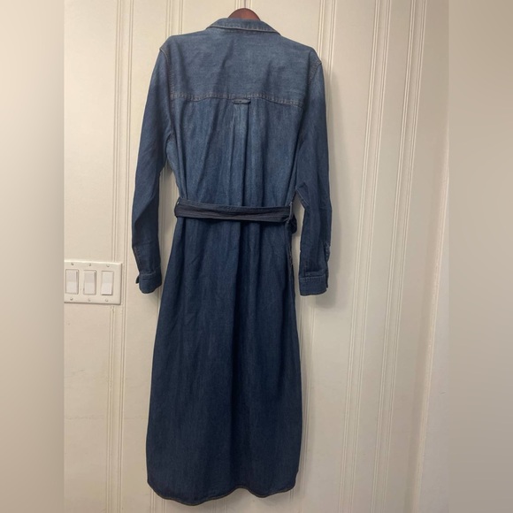 Denim Long-Sleeve Shirt Dress - Picture 2 of 12